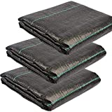 GRASSCLUB Weed Barrier Fabric, Garden Landscape Weed Blocker Woven Fabric Heavy Duty Ground Cover Mat (3)