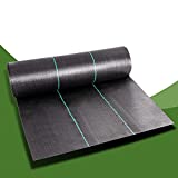 Cheruje Weed Barrier Landscape Fabric Heavy Duty (3 X 100 FT) 3.2 oz Polypropylene Fabric Weed Control Blocker Cloth High Permeability Ground Cover Garden Mat Driveway Greenhouse Yard Black