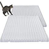 12 Pieces 16 x 13 Inches Cat Repellent Outdoor Scat Mat Cats Dogs Plastic Mats with Spikes Clear Spiked Deterrent Pet Mat for Outdoor Garden Window Sofa, 18.3 Square Feet