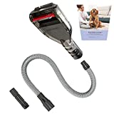 Kodahome Pet Shedding Brush Kit, Deshedding Tool Compatible with Most Vacuum Cleaners as Vacuum Attachment, Cat and Dog Hair Grooming Brush with 3.3ft Extension Hose with Universal Adapters