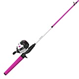 Zebco Roam Pink Spincast Reel and 2-Piece Fishing Rod Combo, ComfortGrip Rod Handle, Instant Anti-Reverse Fishing Reel, Size 30
