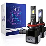 HIKARI 2022 HyperStar H11/H8/H9 20000LM Wireless LED Bulbs, 32W Acme-X LED Equivalent to 150W Ordinary LED, Wider Driving Vision, Halogen Upgrade Replacement, 6000K White IP68, H16 Foglight