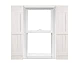 Polaris Homeside 4 Board and Batten Joined Vinyl Shutters (1 Pair) 14-1/2in. x 59in. - 930 White