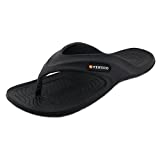 Vertico - Rubber Shower Flip Flops | Quick Dry, Lightweight Protection Sandals - Black (10 US)