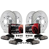 Power Stop K6939 Front and Rear Z23 Carbon Fiber Brake Pads with Drilled & Slotted Brake Rotors Kit