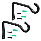 6-Inch Hanging Plant Hook,Metal Wall Hook Plant Hanger Bracket Shepherds Hook, for Hanging Bird Feeders, Wind Chimes, Flower Baskets, Lanterns,Outdoor Decoration Hooks (2 Pack, Black)