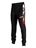 SCREENSHOT-P11062 Mens Hip Hop Premium Slim Fit Urban Fleece Pants - Activewear Pop Art Side Stripe Street Fashion Sweatpants-Black-Medium