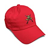 Speedy Pros Soft Baseball Cap Military Drill Instructor Hat Embroidery Insignias Military Drill Instructor Hat Embroidery Twill Cotton Dad Hats for Men & Women Red Design Only