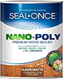 Seal-Once Nano+Poly Penetrating Wood Sealer with Polyurethane - Premium Waterproof Sealant -1 Gallon & Clear