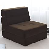 Casart Sofa Bed Tri-Fold Portable Sleeper Folding Memory Foam with Washable Cover Guest Chaise Lounge Padded Cushion Guest Sleeper Chair (Coffee)