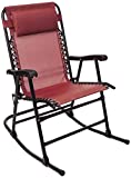 Amazon Basics Outdoor Textilene Zero Gravity Folding Lounge Rocker with Pillow, Red