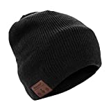 SoundBot SB210 HD Stereo Bluetooth 4.1 Wireless Smart Beanie Headset Musical Knit Headphone Speaker Hat Speakerphone Cap, 5Hrs Music Streaming & 7Hrs Hands-Free Talking, Built-in Mic (Black)