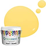 Microblend Exterior Paint and Primer - Yellow/Yellow Rose, Gloss Sheen, Quart, Premium Quality, UV and Rust Blockers, Washable, High Hide, Microblend Yellows Family