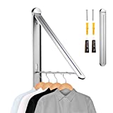 ZMYCJ Clothes Drying Rack Retractable Clothes Rack Laundry Room Organization and Storage Wall Mounted Foldable Drying Rack Clothes Hanger for Drying Clothes Laundry Hanging Rack Indoor