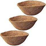 3PCS 10 inch Round Coco Liner Hanging Basket, Coco Coir Fiber Replacement Liner for Hanging Basket and Flower Pot100% Natural Replacement Coconut Fiber Liner, Wide Application for Home, Garden, Yard
