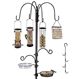 Bird Feeding Station Kit Bird Feeder Pole Wild Bird Feeder Hanging Kit Planter Hanger Multi Feeder Hanging with Metal Suet Feeder Bird Bath for Attracting Wild Birds