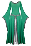 Parlsdy Womens Irish Medieval Dress Renaissance Costume Retro Gown Cosplay Costumes Fancy Long Dress Green-L