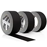 Lockport Black Gaffers Tape 3 Pack  90 Feet x 2 Inches  Waterproof, No Residue, Non-Reflective, Easy Tear, Matte Gaffer Stage Tape  Gaff Cloth Tape for Photography, Filming Backdrop, Production