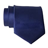 QBSM Mens Ties Navy Blue Solid Color Formal Dress Suit Neckties Neck Tie