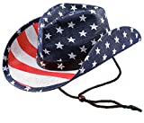 Funny World Men's American Flag Straw Western Cowboy Hat