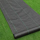 Goasis Lawn Weed Barrier Control Fabric Ground Cover Membrane Garden Landscape Driveway Weed Block Nonwoven Heavy Duty 125gsm Black,3FT x 100FT