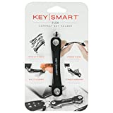 KeySmart Flex - Smart Key Organizer Keychain Compact Key Holder, Keychain Organizer with Key Ring Attachment for Car Key Fob, Keyring Key Chain EDC Accessories, Father's Day Gift (up to 8 Keys, Black)
