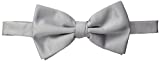 Stacy Adams Men's Satin Solid Bow Tie, Silver, One Size