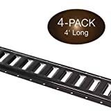 Four 4-ft E Track Tie-Down Rail, Black Powder Coated Steel ETrack TieDowns, Horizontal E-Tracks, Bolt-On Tie Down Rails for Cargo on Pickups, Trucks, Trailers, Vans