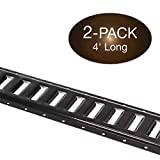 Two 4-ft E Track Tie-Down Rail, Black Powder Coated Steel ETrack TieDowns, Horizontal E-Tracks, Bolt-On Tie Down Rails for Cargo on Pickups, Trucks, Trailers, Vans