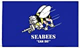 PringCor Navy Seabees Flag 3x5ft Polyester Can Do Miltary Banner Man Cave Garage USN USA