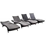 Christopher Knight Home 253970 Salem Outdoor Wicker Adjustable Chaise Lounge Chairs (Set Of 4), Multibrown, 4-Pcs Set