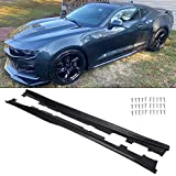 HECASA Compatible with 2016-up Chevy Chevrolet Camaro RS & SSPrimer ZL1 Style Black Side Skirt Panels Rocker Panel