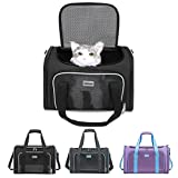 SERCOVE Carriers Airline Approved Pet Carrier Soft Sided Collapsible Breathable Small Dog Carrier Bag for 12Lbs Kitten Puppy Medium Dogs (Medium, Black)