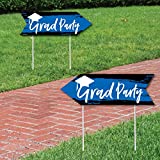 Big Dot of Happiness Blue Grad - Best is Yet to Come - Royal Blue Graduation Party Sign Arrow - Double Sided Directional Yard Signs - Set of 2