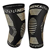 NEENCA Copper Knee Sleeves (Pair), Professional Knee Brace with Copper Ions Infused Fiber Technology, Premium Compression Support for Knee Pain, Sports, Workout, Arthritis, ACL, Joint Pain Relief...