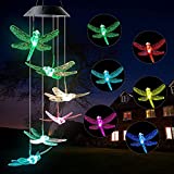 Wind Chimes Dragonfly Solar Wind Chime Outdoor intdoor Decor Dragonfly Gifts Gifts fo Mom Grandmother Women Dad Mother Friend Child Thanksgiving Gift mom Best Gift Colour Changing Gift