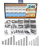 CO-RODE 240pcs 15 Sizes Compression Springs Assortment Kit, Mini Stainless Steel Springs for Repairs, 0.39" to 1.18" Length, 0.16" - 0.23" OD, 10mm - 30mm Length, 4-6mm OD
