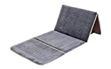 Foldable Meditation Mat with Back Rest Prayer Rug with Back Support Folding Floor Chair Padded Sofa Chair (Gray), Grey