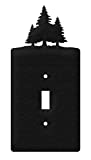 SWEN Products Pine Trees Wall Plate Cover (Single Switch, Black)