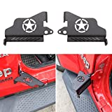 Upgrade Door Hinge Foot Pegs for Jeep Wrangler, Sukemichi Black Steel Exterior Foot Peg Rest Pedals for 2007-2023 Jeep Wrangler JK JKU JL JLU Gladiator JT, 1 Pair (Star)