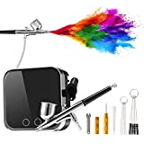 Zuhiton Professional Airbrush Cosmetic Makeup System with air Compressor Cosmetic Starter Kit, Portable Mini Makeup Spray Gun kit, Used for Cake Decoration, Model Coloring, Nail Art, Tattoo