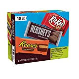 REESE'S, HERSHEY'S and KIT KAT Milk Chocolate Assortment Candy Bars, Individually Wrapped, 27.3 oz Variety Box (18 Pieces)