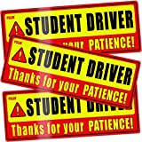 psler Student Driver Magnet for Car,be Patient Student Driver Magnet Boys and Girls New Student Driver Sticker Safety Warning Red and Yellow Reflective Signs Reusable Movable 10.83.7inch 3 Pcs Gifts