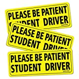 Yacoto 3Pcs Student Driver Car Magnet Safety Sign, Reflective Student Driver Magnet for Car Bumper Magnets, Vehicle Signs Sticker for New Driver