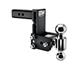 B&W Trailer Hitches Tow & Stow Adjustable Trailer Hitch Ball Mount - Fits 2" Receiver, Dual Ball (2" x 2-5/16"), 5" Drop, 10,000 GTW - TS10037B