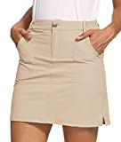 LastFor1 Women's Outdoor Skort Golf Skorts Active Athletic Skort UPF 50+ Hiking Casual Skirt Quick Dry with Pockets Khaki S