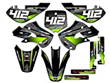 2002-2009 KLX 110, Surge Black Custom Senge Graphics Kit, Compatible with Kawasaki