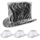 Men's Cowboy Hat Protectors 4 Pieces PVC Hat Protector Bag Rain Cover Elastic Rain Cowboy Hat Protector for Women Men (X Large) Gray