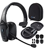 BlueParrott B550-XT Voice Controlled Bluetooth Headset with Noise Cancelling Microphone for iOS and Android Bundle with Blucoil Headphones Carrying Case, Replacement Mic Windscreens and Ear Pads