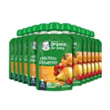 Gerber Organic Baby Food Pouches, 2nd Foods for Sitter, Peach Strawberry, 3.5 Ounce (Pack of 12)